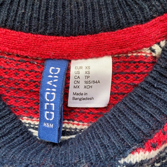 H&M XS Winter Fair Isle Crewneck Sweater - Picture 2 of 4